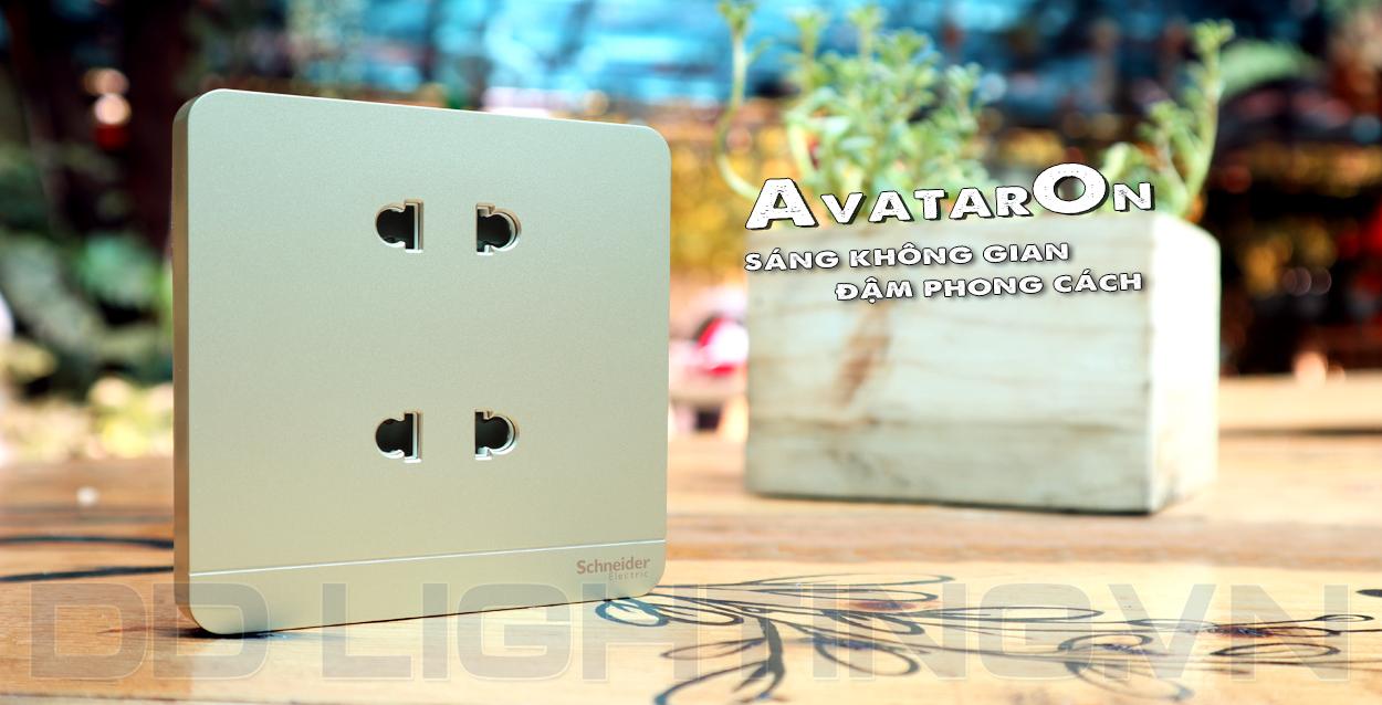 Công tắc ổ cắm Avataron và ổ đôi 2 chấu