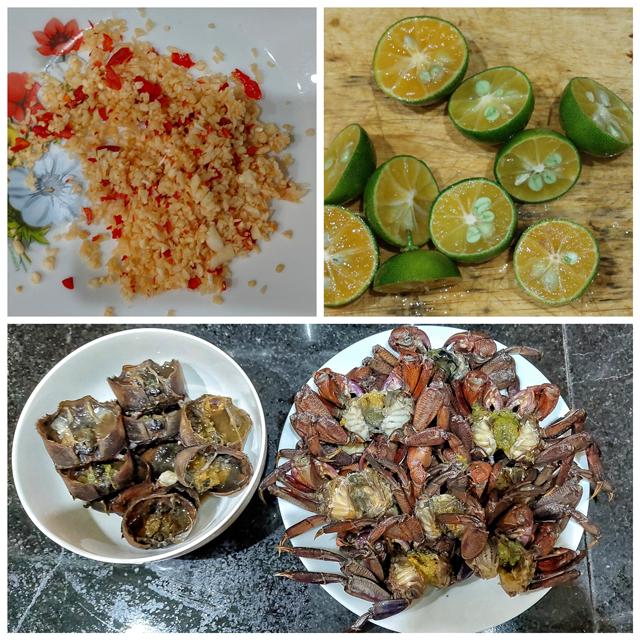 Nguyên liệu làm ba khía trộn tỏi ớt