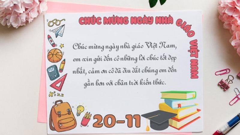 Cách viết thiệp 20 tháng 11