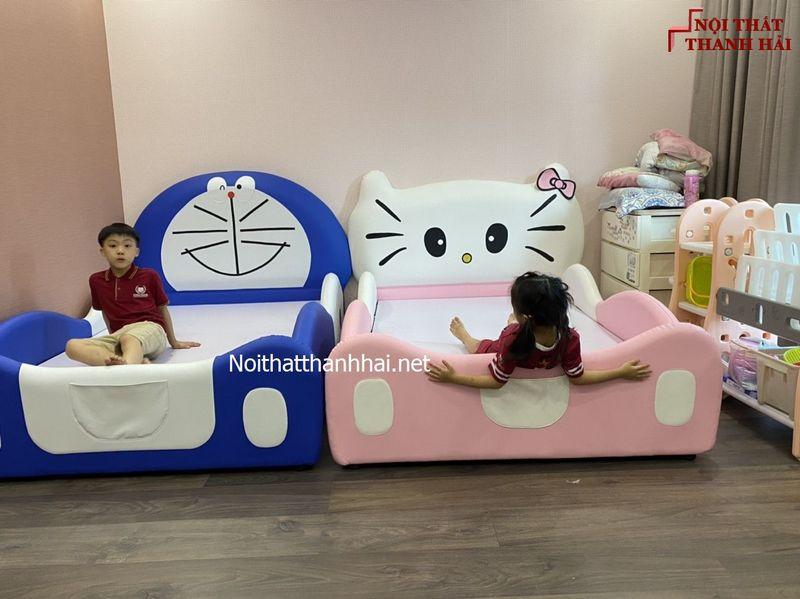 Ảnh thật giường hello kitty bé gái màu hồng GTE011 2