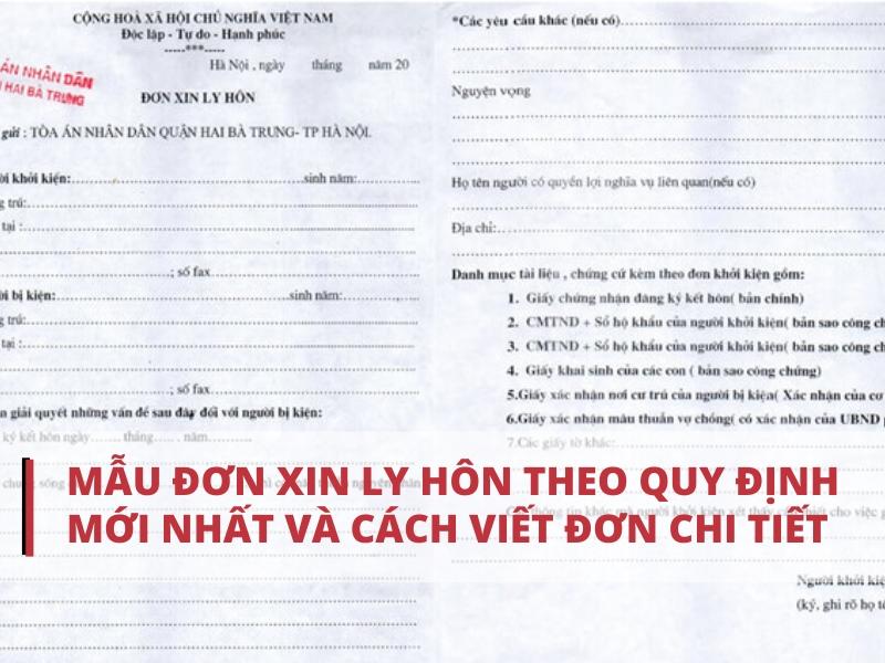 Đơn xin ly hôn mới nhất và hướng dẫn viết chi tiết