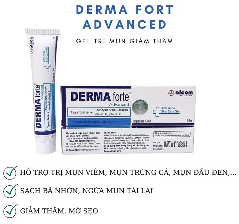 Gel Derma Forte Topical Gel 15g Hỗ Trợ Giảm Mụn, Giảm Thâm 15g