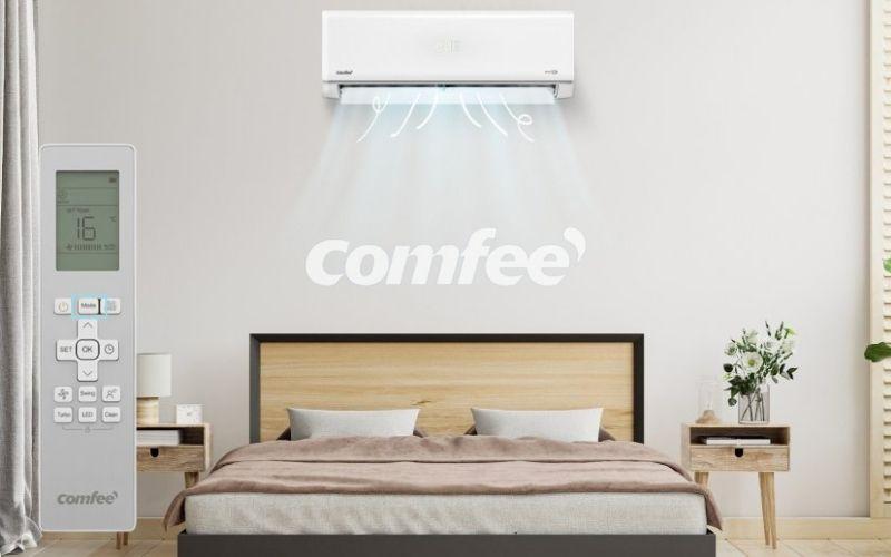 Ấn phím MODE để điều chỉnh các chế độ vận hành trên remote máy lạnh Comfee