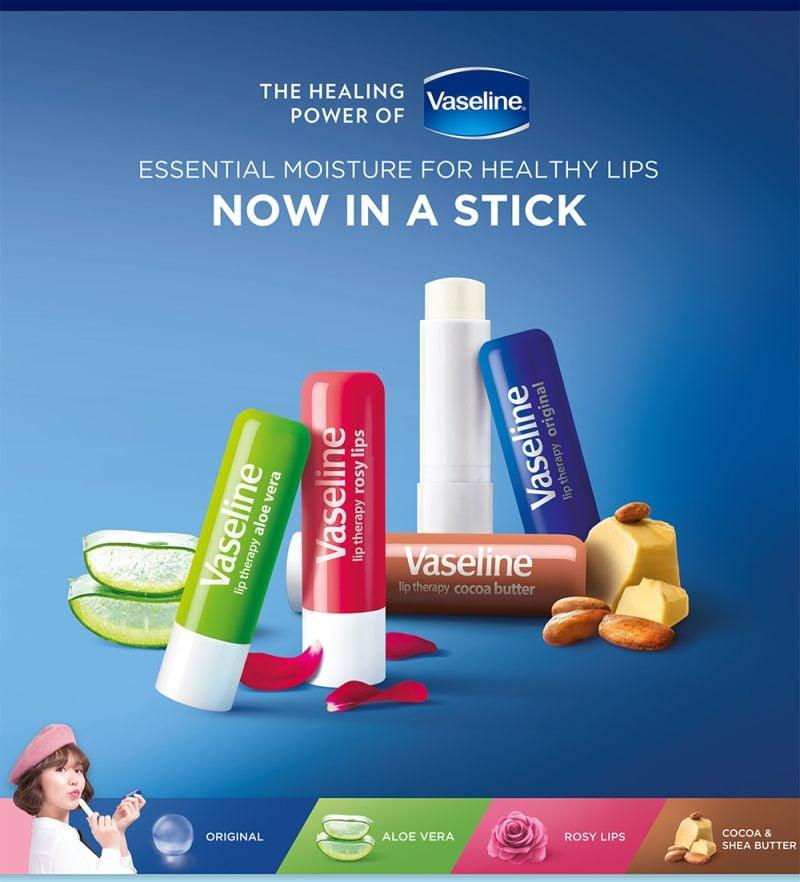 Son Thỏi Dưỡng Ẩm, Chống Nứt Nẻ Môi Có Màu, Không Màu Vaseline Lip Therapy Dạng Thỏi 4.8g