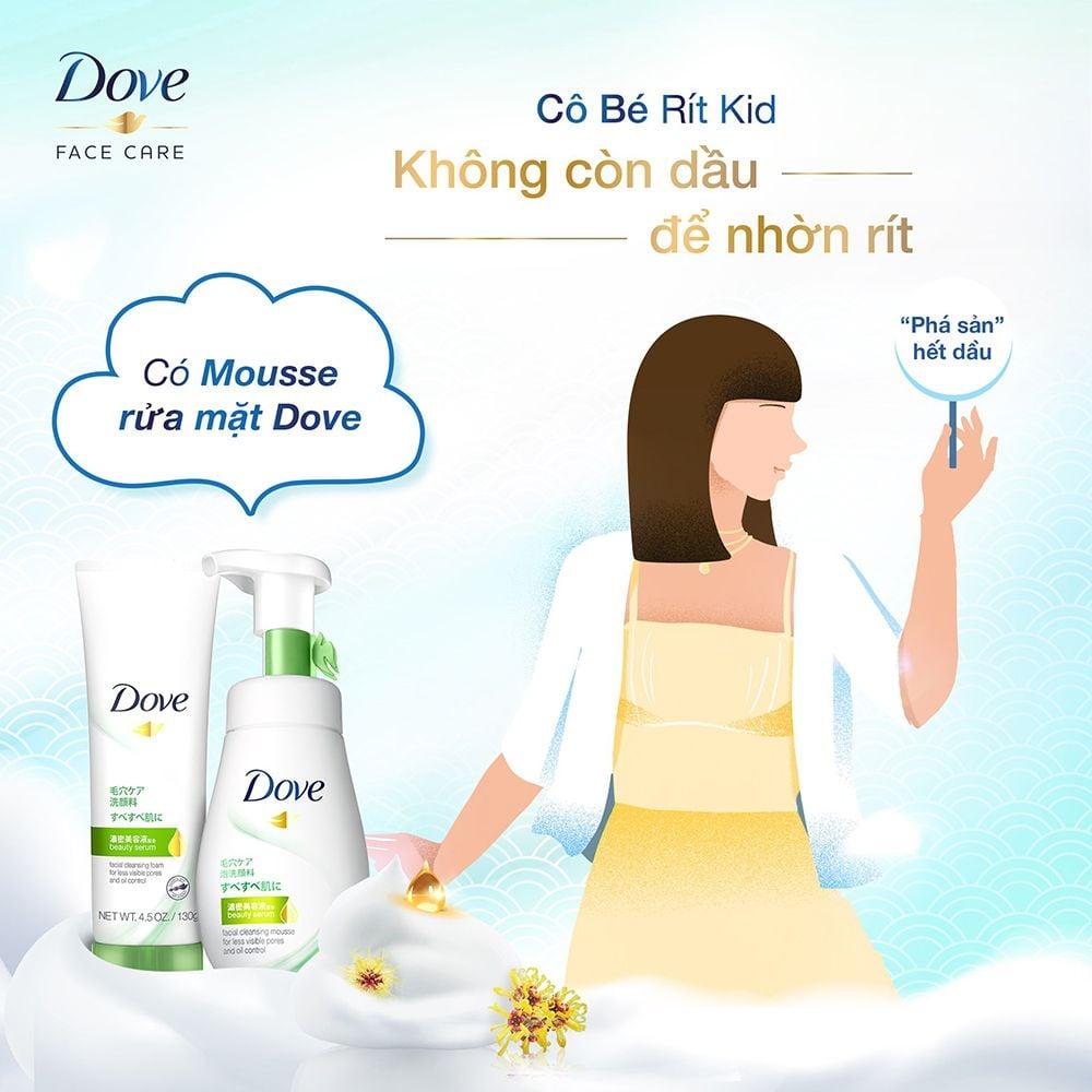 [Tuýp 130g] Sữa Rửa Mặt Tinh Chất Dove Kiềm Dầu Và Thu Nhỏ Lỗ Chân Lông Beauty Serum Facial Cleansing Foam For Less Visible Pores And Oil Control