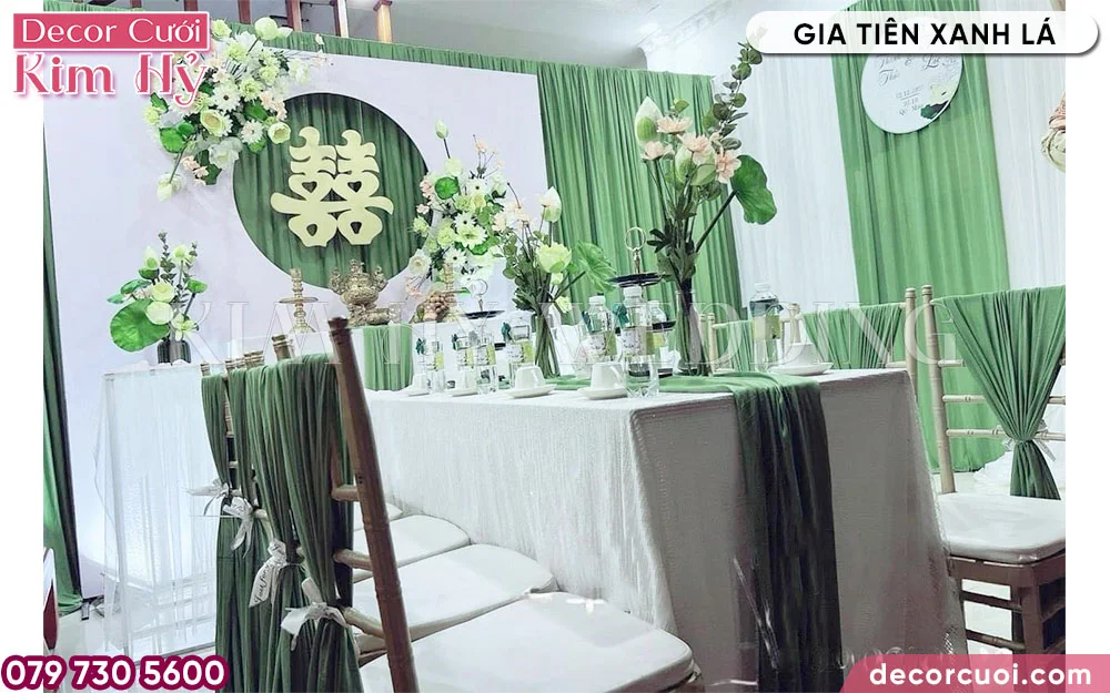 Kim Hỷ trang trí gia tiên màu xanh lá đẹp giá rẻ