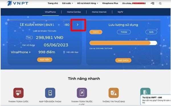 Đăng nhập vào website my.vnpt.com.vn bằng số điện thoại VinaPhone của bạn