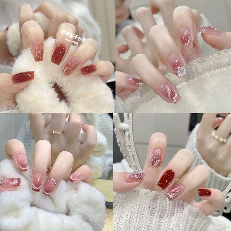 mẫu nail kim tuyến đẹp