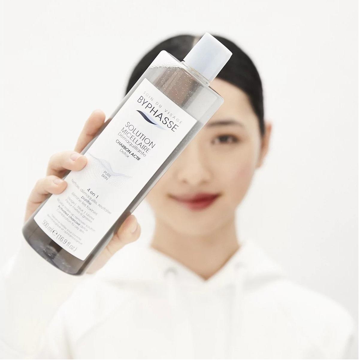 Nước Tẩy Trang Byphasse Solution Micellaire Than Hoạt Tính - Xám 500ml