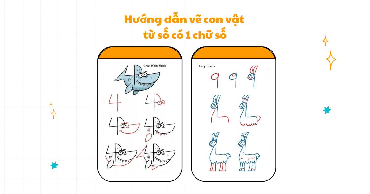 CÁCH VẼ CON VẬT BẰNG CHỮ SỐ CHO BÉ 9