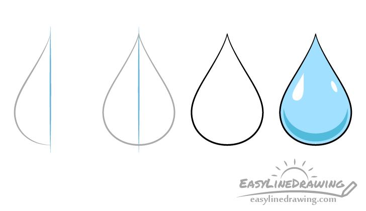 water drop drawing step by step - Hướng dẫn cách vẽ giọt nước đơn giản chi tiết với 5 bước cơ bản